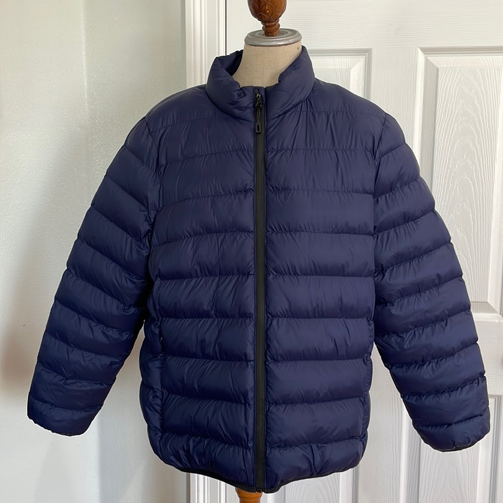 Meraki puffer jacket navy blue unisex men women size XXXL 3XL
